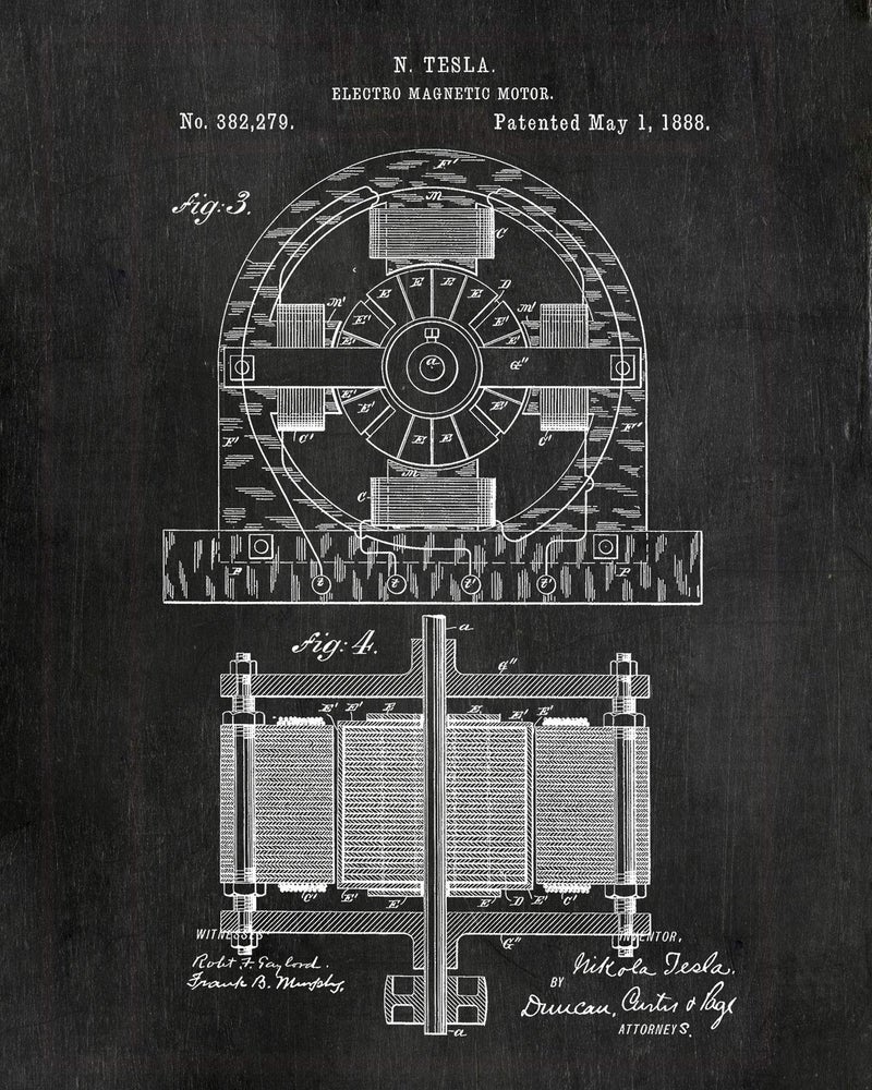 ArtCantHurtU Nikola Tesla Gifts for Engineers Steampunk Wall Decor SIX (8"x10") Unframed Wall Art Patent Prints Industrial Artwork Home Decor - Electrical, Coil, Nerd, Geek, Science, Physics Decorations - Image 5